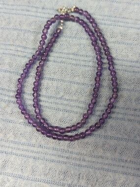 Amethyst Beaded Necklace 4mm